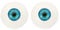 PATIKIL 32mm Safety Eyes,1 Pair Realistic Acrylic Eyes Plastic Half Eyeballs for Masks Halloween Props Art Craft, Blue Green