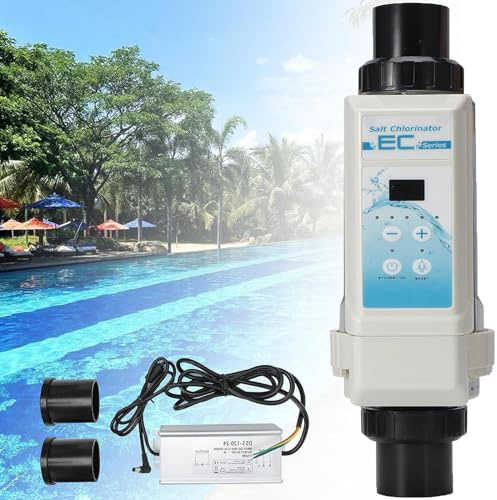 DPQYJPP Chlorine Generator Electrolyser Salt Chlorinator Salt Water System for Pools Self-Cleaning Salt Chlorine Generator for 60 m³ Swimming Pool,20g/h