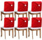 6er Set Weihnachten Stuhlhussen, Nikolausmütze Stuhlbezug Husse Stretch Stühle Überzieher, Abnehmbarer Stuhlabdeckung im weihnachtlichen Design für Hotel, Bankett, Küche, Restaurant, Haus, Hochzeit
