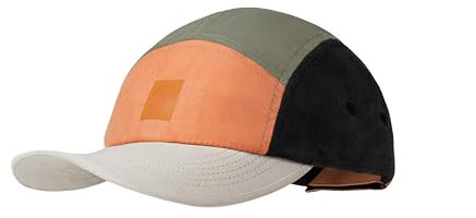 BUFF®| Kappe 5 Panel Go Junge Mädchen Flexibel, UPF50, Verstellbar, Nachhaltig, Leicht, Laufen, Recycelte Materialien, Komfortabel, Einheitsgröße, Multi Khaki