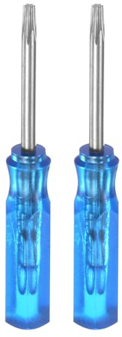 QUARKZMAN 2 Stück Mini Torxschraubendreher Set Kleine Schraubenzieher Set T6 Magnetisch Torxkopf 45mm Länge Feinmechaniker Schraubendreher Set für Uhren Brillen Reparatur Werkzeug Set, Blau