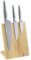 Cooks Professional Edge 3 Piece Knife Set with Magnetic Bamboo Knife Block & Metal Handles | Satin Finish Stainless-Steel Blades | Japanese Style Home Kitchen Paring, Utility & Chef Knives
