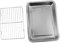 Cabilock Baking Sheet Tray Cooling Rack 1 Set Baking Tray with Dividers Oil Drain Plate for Cooking and Baking