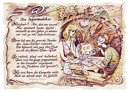 Die Staffelei Geschenk Informatiker/Witziges Gedicht mit liebevoller Zeichnung auf hochwertigem Papier/besondere Geschenkidee für den Informatiker (A4 (29,7cm x 21cm))
