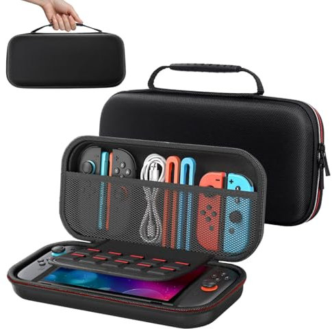 VICDUEKG Étui pour 2025 Nintendo Switch 2, Sac de Voyage avec 10 Cartouches de Jeu, Protection Portable Housse pour Console Nintendo Switch 2 et Accessoires