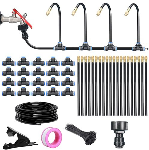 Drip Irrigation System Kit, 65FT Drip Irrigation Kit, Automatic Watering System, Quick Connector Garden Watering System, 360° Adjustable Bendable Garden Irrigation Systems for Greenhouse Yard Lawn
