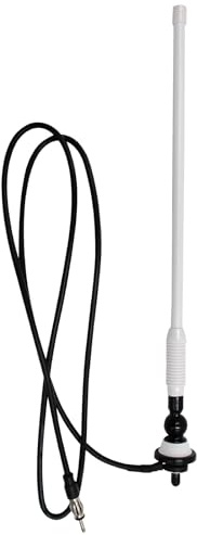STUDIOFINIX Antenne radio marine étanche - Canard en caoutchouc Dipôle flexible - Antenne FM AM pour bateau, radio, voiture, ATV, UTV, SPA (blanc)