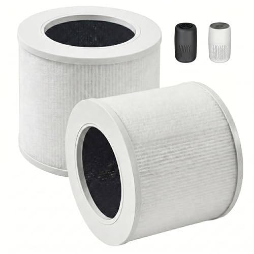 2 Pack Core Mini Replacement Air Filter H13 True HEPA Filters for LEVOIT Air Purifier Replacement Filter 3-in-1 HEPA, High-Efficiency Activated Carbon, Replace Part