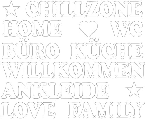 Traumwelten-Zimmermann Holzbuchstaben 7 cm – Schriftzug aus 3 mm MDF hartweiß – Wanddeko & Türschild – Dekobuchstaben für Zuhause, Hochzeit & Geschenkideen