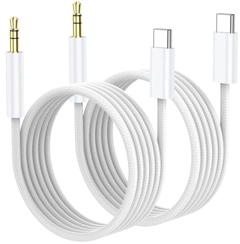 USB C zu 3,5 mm Audio Aux Jack Kabel (1M 2Pack), Aux Kabel für iPhone 17/16/15, Typ C zu 3,5 mm Kopfhörer Auto Stereo Kabel kompatibel mit iPhone 17/16/15, Samsung Galaxy S25 S24 S23