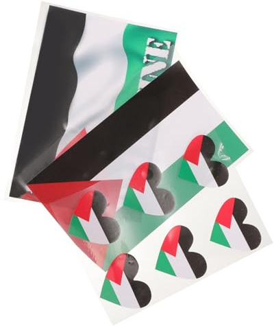 MUSISALY Stickers Voiture Lot de 8 Autocollants Drapeau Palestine Décorations pour Fenêtres et Carrosserie Compatibles Véhicules et Ordinateurs