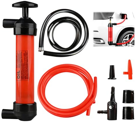 Herbst Handpumpe Wasser, Tragbare Benzin Absaugpumpe mit 3 Schläuchen | Manuelle Benzinpumpe Multifunktional Siphonpumpen Set für Auto Boot Motorrad Fahrzeug zum Diesel Öl Bremsflüssigkeit