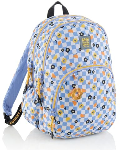 Miquelrius Dreifacher Schulrucksack, 27 l, recycelt, 3 Fächer, Seitentaschen, verstärkter Boden, anpassbar an Trolley, Schlüsselanhänger, Schulbeginn, 28 x 16,5 x 41 cm, Square It