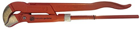 Hoga Rohrzange Eckrohrzange 1 mit S-Maul, Chrom Vanadium, 1 Zoll
