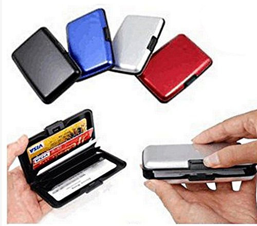 Porte Carte de crédit en Aluminium Compact - Rangement + Anti piratage et Protection des bonnées bancaires