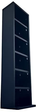 Oypla 6 Tier Black Wooden CD DVD Game Book Shelf Storage Tower Rack - Fits 102 CDs