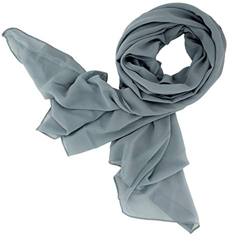 DOLCE ABBRACCIO by RiemTEX Schal Damen SWEET LOVE Stola Chiffon Tuch in 30 Unifarben Schals und Tücher Halstücher XXL Chiffontücher im hellen Grau Halstuch für jede Jahreszeit (Hellgrau)