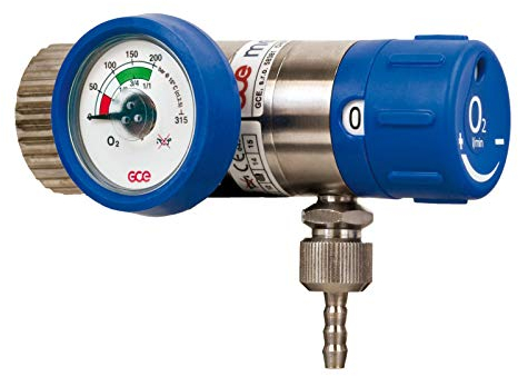 Sauerstoff Druckminderer (O2 Med.) MediSelect 25 GCE kurzer Anschlussbolzen, 0-25 l/min regelbar