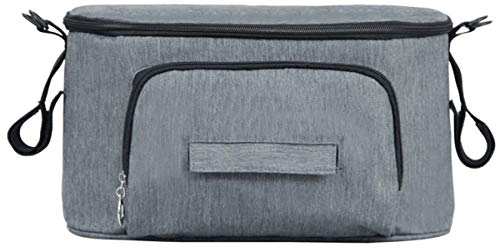 Baby Multifunktionstasche, Kinderwagen Aufbewahrungstasche, Wickeltasche hängenden Kinderwagen Kleiderbügel, mit Klettverschluss, wasserdicht, universell (grau)