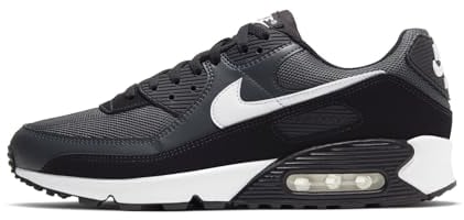 Nike Air MAX 90, Zapatillas para Correr Hombre, Gris (Iron Grey/White/Dark Smoke Grey/Black), 44.5 EU