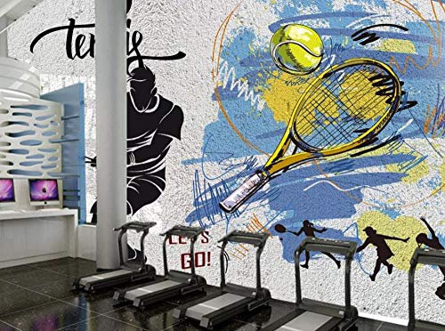 Benutzerdefinierte 3d fototapete wohnzimmer tapete personalisierte tennis sport graffiti gym hintergrund wall-300 * 210 cm