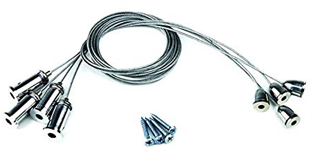 4x accessori linea di filo di acciaio filo di acciaio, luce di soffitto appeso linea di luce di pannello in acciaio inox appeso filo