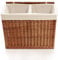 Lycce Wäschekorb 2 Fächer 120 l Wäschesortierer Weide natur (67 x 33 x 56 cm)