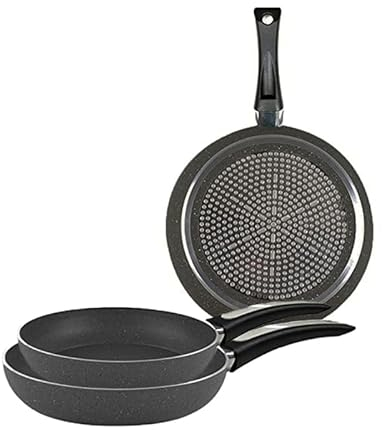 VIRSUS Tris Padelle a Induzione Set Padelle da 18cm, 22cm e 26cm Pentole in Alluminio Puro con Fondo in Acciaio Magnetico e Rivestimento Antiaderente - (F)