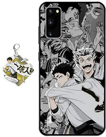 Staremeplz Hülle für Samsung Galaxy S21 Anime Handyhülle [Mit Schlüsselbund] Cartoons Volleyball Junior Silikon Sanft Bumper Case Hülle für Samsung Galaxy S21