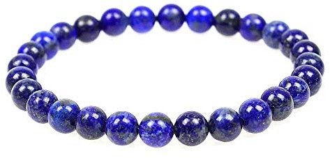 MJDCB Bracelet Lapis Lazuli Naturelle 6mm Perle Pierre de Protection Puissante