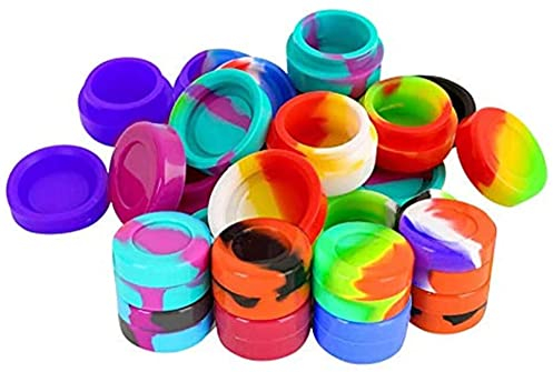 Yeehliny Silikon Dab Behälter Silikon Wachs Behälter Silikonbehälter Wachsöl Silikonbehälter Tupferbehälter Kleine Runde Behälter Antihaft-silikonöl Küche Konzentratbehälter (2ml, 10PCS)