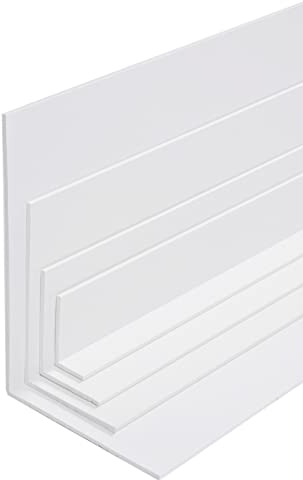 BawiTec Kunststoff Winkelprofil,Schenkel 80x50 mm,Länge 200cm,Farbe weiß,Kunststoffwinkel,Fensterleiste,Profil Winkel,Bauprofil,Fensterwinkel,Eckprofil,Breite 50mm 80mm