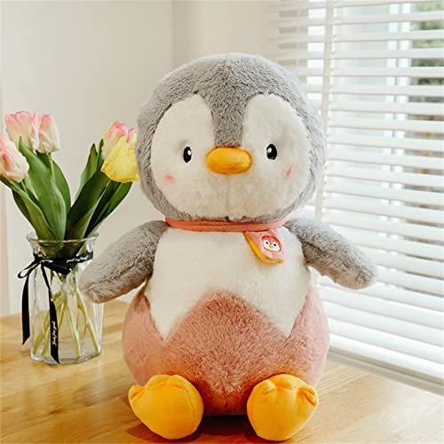 SWECOMZE Pingouin en peluche - Cadeau pour filles, garçons et bébés - Rose - 25 cm