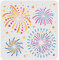 FINGERINSPIRE Feuerwerks Schablone 30x30cm Wiederverwendbare Feuerwerks Malschablone mit 4 Verschiedenen Mustern Große DIY Dekorationsvorlage zum Malen auf Holz, Leinwand, Stoff, Boden und Wand