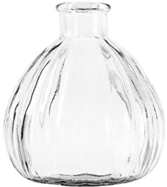 HugeDE Transparent Glass Vase Clear Bud Vases Aromatherapy Diffuser Jar Decorative Fragrance Container Floral Centerpiece Bottle for Flower Table Home Decoration