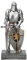 HDMbigmi King's Guard Ornament Ritter Statue für Schreibtisch, Schreibtischzubehör, Stifthalter, Stifthalter, Briefbeschwerer für Büro und Zuhause (Silber)