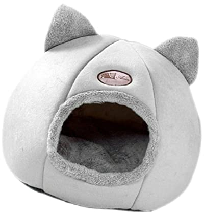 Gralara Fleece Haustierzelt, Wandelbares Himmelbett, Samt, für Katzen Und Kleine Hunde, M 33CM