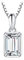 JewelryPalace Collier Solitaire Argent 925 Diamant Simulé Fiançailles Mariage Plaqué Or Blanc Simple 45CM, Pendentif Moissanite Taille Rectangle Promise Chaines Bijoux, Classique Ensemble Bijoux