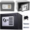 8.5L Digital Tresor Safe mit Schlussel Elektronisches Passwort Safe Cabinet Elektronik Sicherheitsbox Heimtresor für Bargeld Schmuck Papiere, Wand-/Bodenbefestigung, Schwarz
