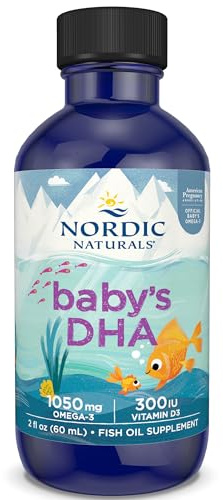Nordic Naturals, Baby-DHA with Vitamin D3, 60ml, 210mg Omega-3 je Dosis, Geschmacksneutral, Glutenfrei, Sojafrei, GMO frei