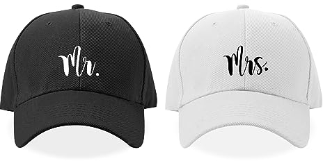 LADY&HOME Mr and Mrs Hüte für Männer und Frauen, Braut Bräutigam Hüte, bestickte Baseballmützen, Hochzeitsgeschenke für Paare, Mr&mrs-2 (Mr&Mrs-, M/L