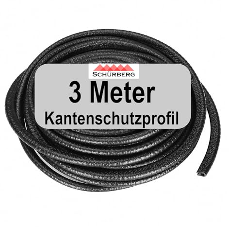 3 Meter Kantenschutzprofil Keder aus Gummi mit Stahlband 6x8mm | 4 Größen | Klemmprofil zum Austecken für Bleche, Blechfalz, Karosserie, Maschinen