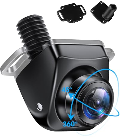 Jansite AHD 720P Camara Marcha Atras Coche 360° Regulable Camara Coche Carcasa Metálica Universal 12V-24V Camara Trasera para Coche Visión Nocturna 170° Gran Angular