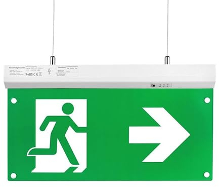 ENOVALITE LED Fluchtwegleuchte 4in1 Notleuchte mit Akku und Test-Funktion - Dauerbetrieb - Wandmontage Deckenmontage - Rettungsweg Notausgang Notfall EXIT - mit Fernbedienung