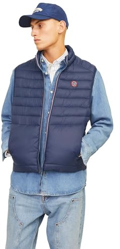 JACK & JONES Gilet matelassé pour homme, Blazer bleu marine., S