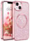 YINLAI for iPhone 13 Magnetic Case [Compatible with MagSafe] Bling Glitter Protective Cover Slim for Women Shockproof Phone Case for iPhone 13 6.1,Pink