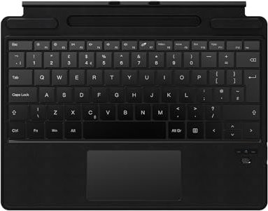 Qulose Surface Pro Keyboard for Microsoft Surface Pro 8/9/X/11, Wireless Bluetooth Keyboard, UK Layout, Type Cover with Built-in Rechargeable Battery/Multi-Gesture Touchpad/Pencil Holder