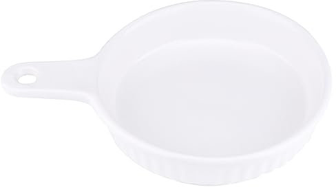 IMIKEYA 1Stk Backform Bratpfannen mit Antihaftbeschichtung Snack-Kuchen Ofen Kuchenblech Auflaufform mit Brownie-Pfannen Keramikschale mit Griff Geschirr Brot Container Keramikplatte Weiß