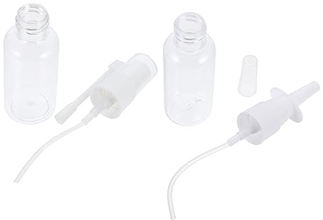 Nasensprühflasche 30ml mit Deckel und Abnehmbarer Düse | Kunststoff Pet, Sanfte Anwendung im Alltag, 2 Stück für Erwachsene und Kinder