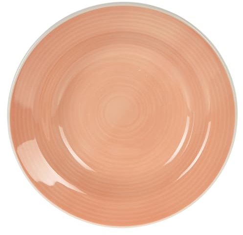 Koopman Soup Plates Pasta Bowls Stoneware Round 8.5” Deep Dinner Plate Large Bowl for Serving Salad Soup Noodles Tableware Dishwasher & Microwave Safe, Pastel (Orange), 069836